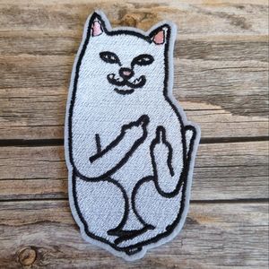 3/13$  Middle Finger Fck Off Funny Cat 90'S Y2k Embroidered Iron on Patch